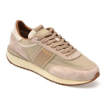 Pantofi sport PEPE JEANS gri, MS60008, din material textil si piele naturala