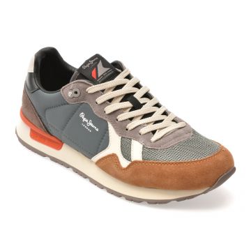 Pantofi sport PEPE JEANS multicolor, MS40021, din material textil si piele naturala