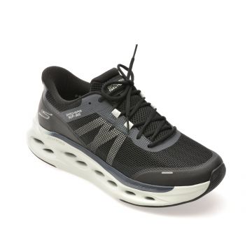Pantofi sport SKECHERS negri, MAX CUSHIONING GLIDE-STEP, din material textil