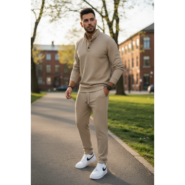 Trening barbati slim fit bej  Pantaloni + Bluza C200 26-3.3