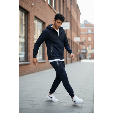 Trening barbati slim fit bleumarin   Pantaloni + Hanorac RM05