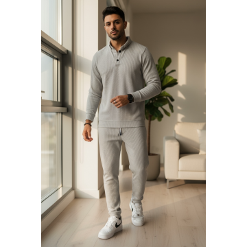 Trening barbati slim fit gri  Pantaloni + Bluza C200 29-1.3