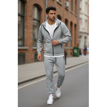 Trening barbati slim fit gri  Pantaloni + Hanorac 5031