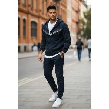 Trening barbati slim fit maro  Pantaloni + hanorac RM09