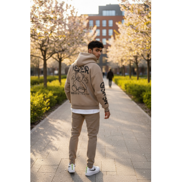 Trening barbati slim fit maro  Pantaloni + Hanorac  vatuit  RM57