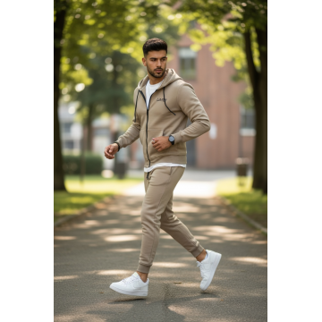 Trening barbati slim fit maro  Pantaloni + Hanorac  vatuit  RM60