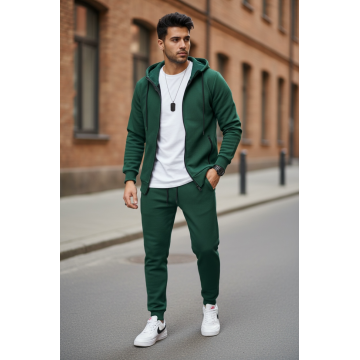 Trening barbati slim fit verde  Pantaloni + Hanorac 5031