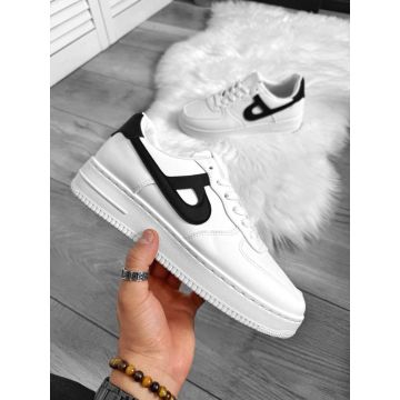 Adidasi barbati casual  albi cu negru A99