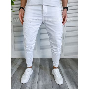 Blugi barbati conici albi B3762 M3-4.2