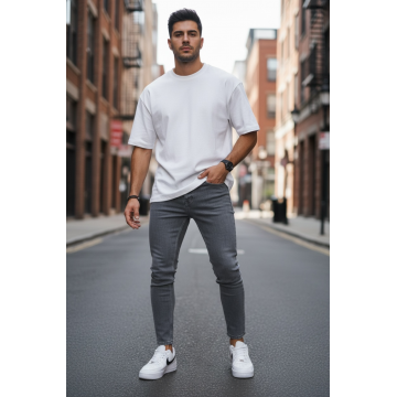 Blugi barbati conici gri 3951