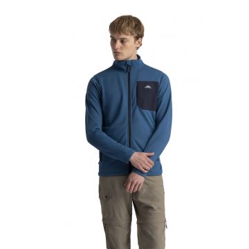 Bluza din fleece cu fermoar si segmente contrastante Falkenham - Albastru