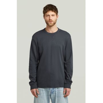 Bluza regular fit cu decolteu la baza gatului - Gri antracit