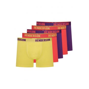 Boxeri (crac mai lung)Offset  set de 5 perechi verde lamaie - violet - rosu - Multicolor