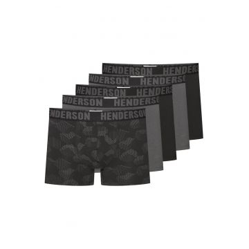 Boxeri (crac mai lung) set de 5 perechi Soul  Negru - Gri - Multicolor