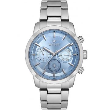 Ceas barbatesc  WWG207208 - 44mm - argintiu/albastru - rezistent la apa 5 ATM - otel