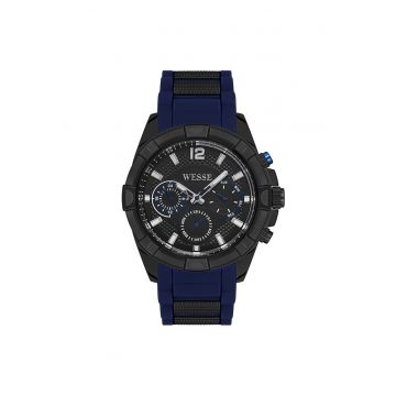 Ceas barbatesc  WWG401803 - curea silicon neagra - cadran negru - 46x46mm