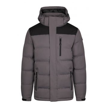 Geaca cu guler mediu - Negru/Maro taupe