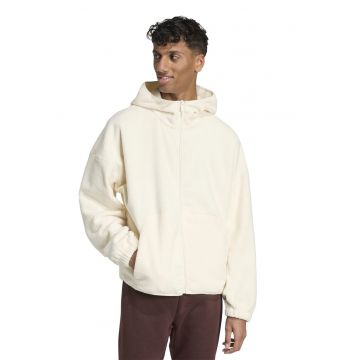 Hanorac de plus cu buzunare laterale - Crem