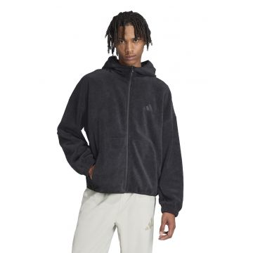 Hanorac de plus cu buzunare laterale - Negru stins