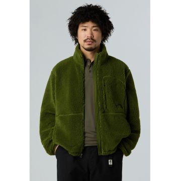 Jacheta cu fermoar si model uni - Verde