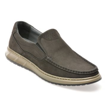 Mocasini SHOWMAN gri, SH4101, din nabuc