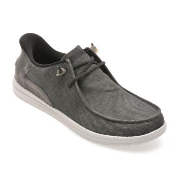 Mocasini SKECHERS gri, MELSON, din material textil