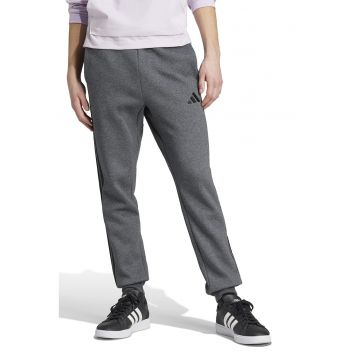 Pantaloni de trening cu logo si snur de ajustare - Negru/Gri inchis melange