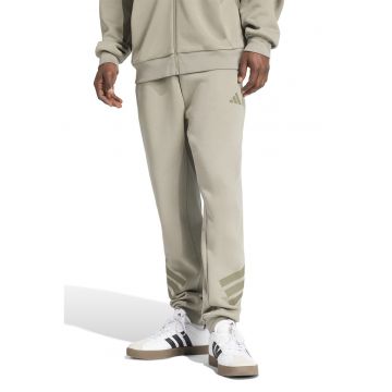 Pantaloni de trening din amestec de bumbac cu logo - Kaki