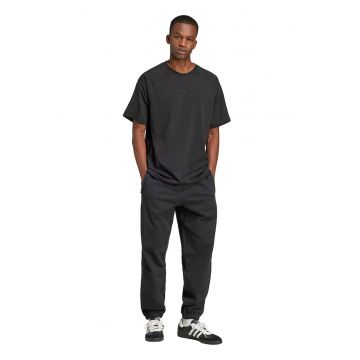 Pantaloni de trening din bumbac cu logo brodat - Negru stins