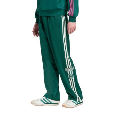 Pantaloni de trening drepti cu slituri laterale - Alb/Verde aquamarin