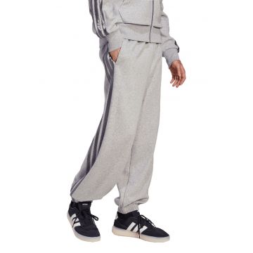 Pantaloni de trening lejeri cu segmente laterale contrastante - Gri deschis melange/Argintiu inchis