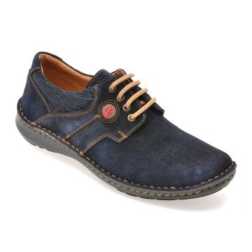 Pantofi OTTER bleumarin, 9560, din piele intoarsa