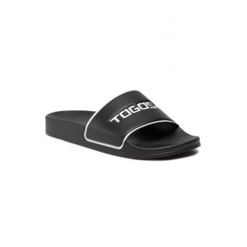Papuci flip-flop barbati -  Piele ecologica - Negru