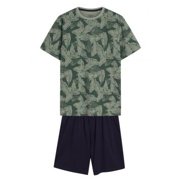 Pijama barbati South  verde inchis - bleumarin