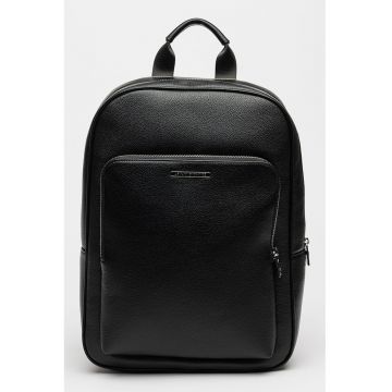 Rucsac de piele ecologica cu doua compartimente - Negru