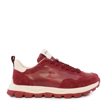 Sneakers ușori bărbați Luca di Gioia  roșii din piele și velur  3911BP031R