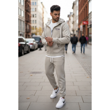 Trening barbati slim fit bej  Pantaloni + hanorac 166