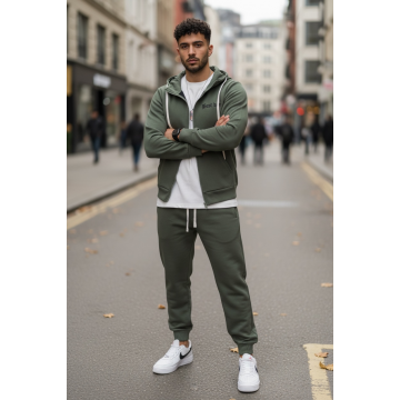 Trening barbati slim fit kaki   Pantaloni + hanorac 168