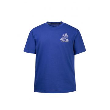 Tricou cu imprimeu text pe spate - pentru golf - Albastru royal/Alb optic