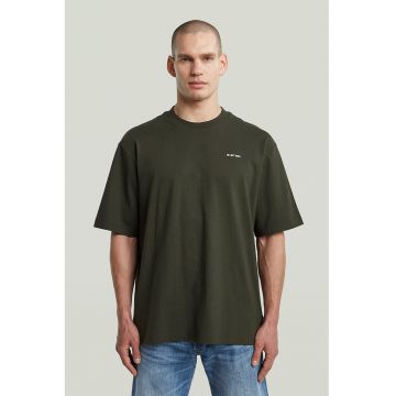 Tricou din amestec de bumbac organic cu logo discret pe piept - Kaki inchis