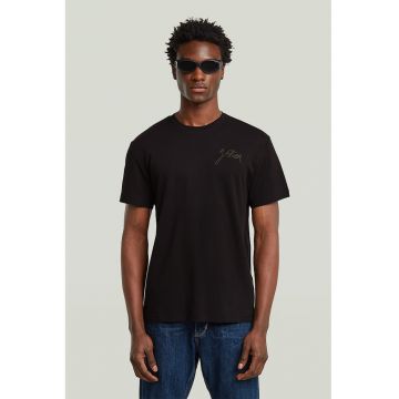 Tricou din bumbac organic cu detaliu logo - Negru
