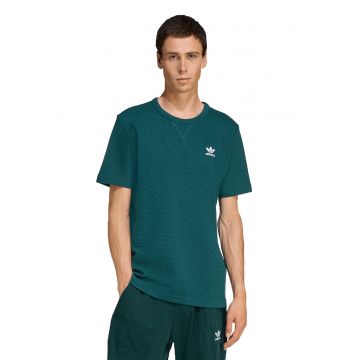 Tricou texturat cu logo brodat - Verde