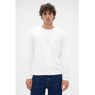 Bluza cu buzunar pe piept - Alb optic