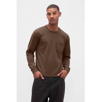 Bluza cu buzunar pe piept - Maro inchis