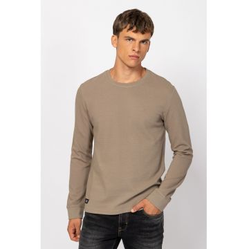 Bluza cu decolteu la baza gatului si striatii - Grej