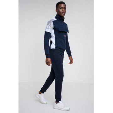 Bluza de trening cu logo Fagostino - Alb/Gri melange/Bleumarin