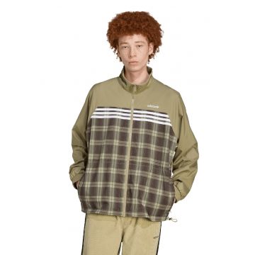 Bluza de trening cu model in carouri - Kaki