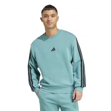 Bluza de trening din amestec de bumbac cu detaliu monograma - Turcoaz/Negru stins