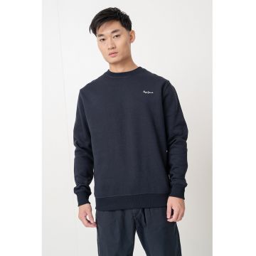 Bluza de trening regular fit cu decolteu la baza gatului - Bleumarin