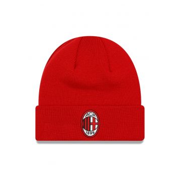 Caciula tricotata cu manseta AC Milan - Rosu vermillion